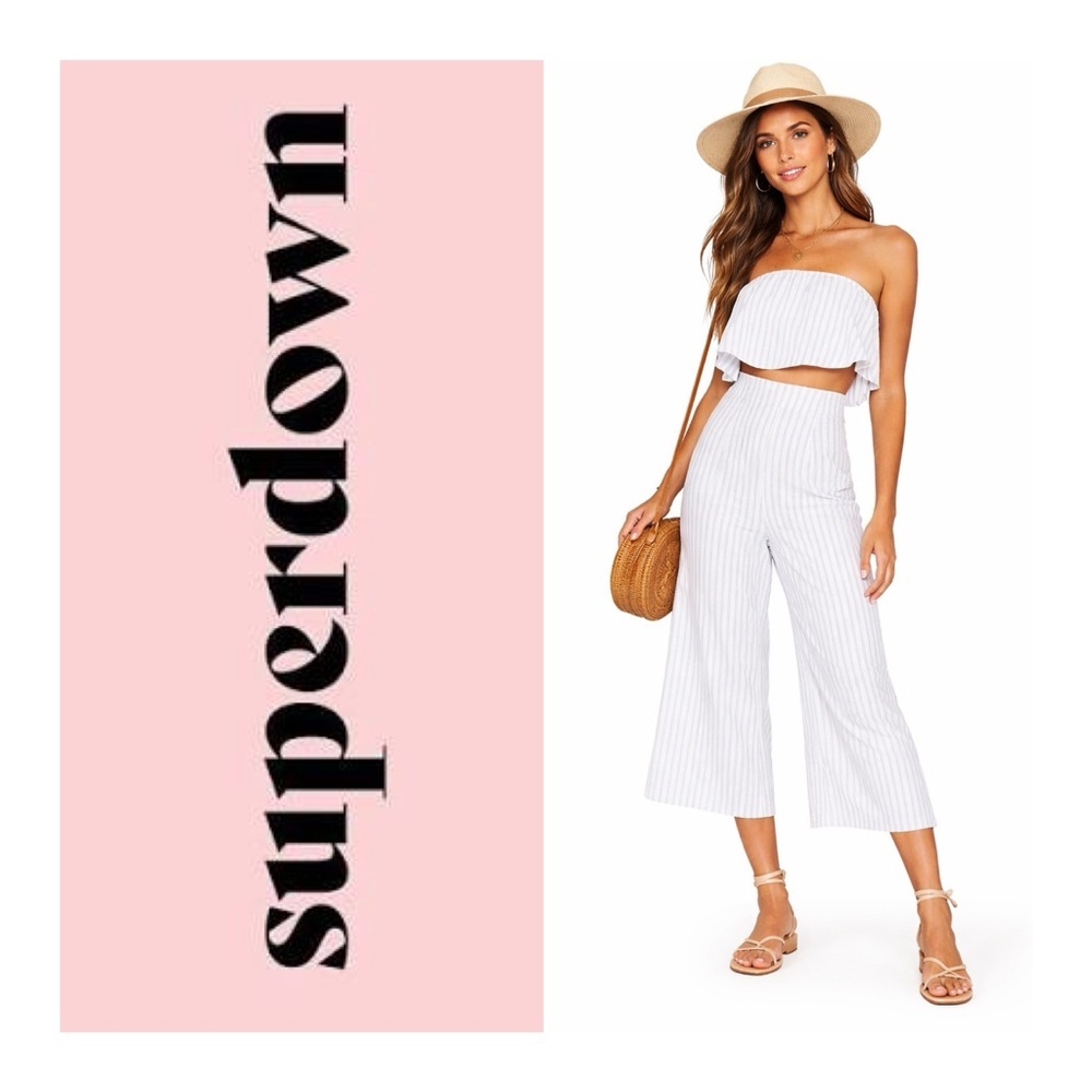 REVOLVE Superdown White Striped Pant Set